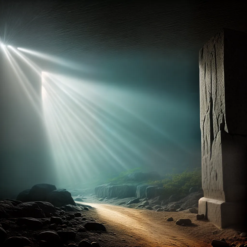 Fotos tumba vazia luz ressurreicao