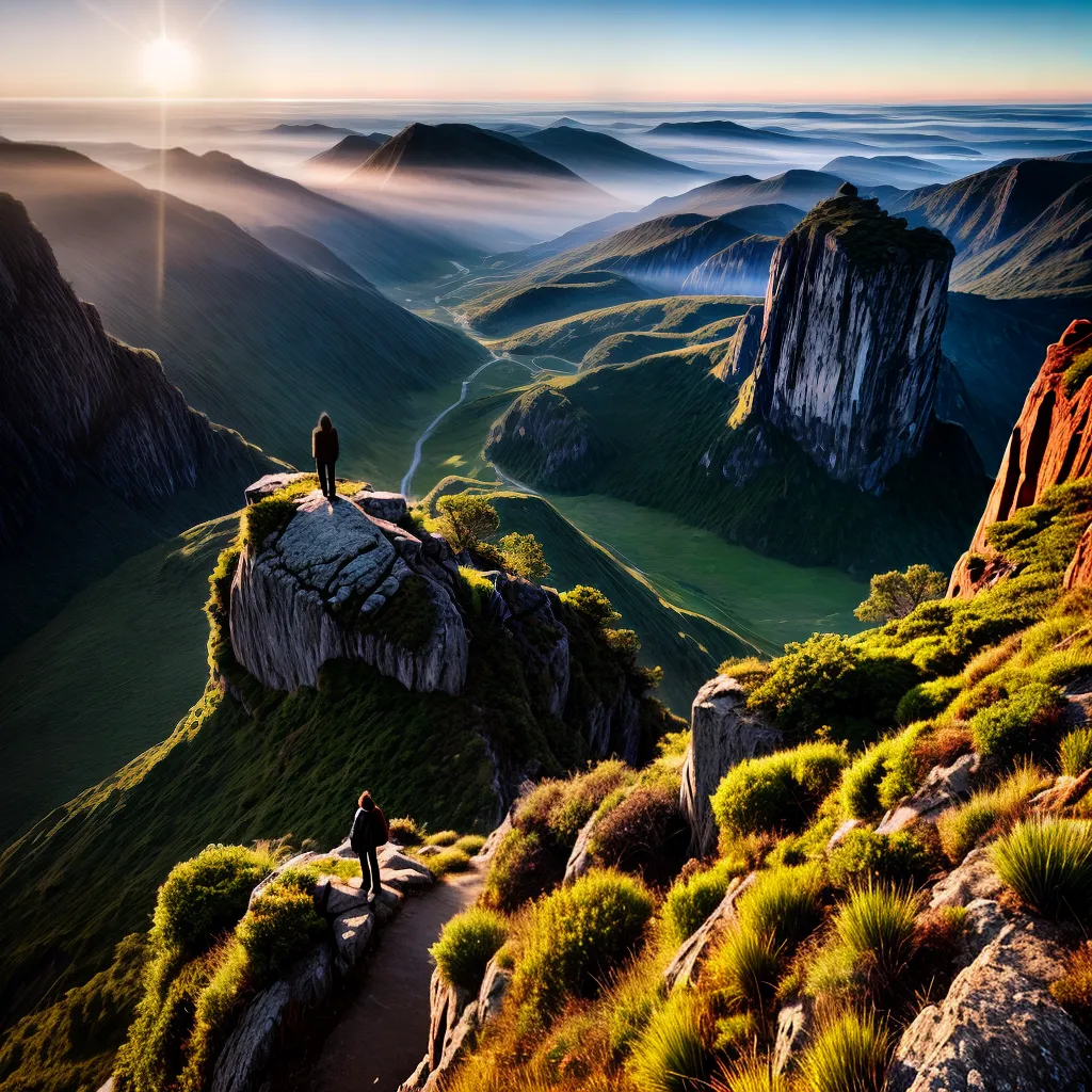 Fotos vista solitaria montanhas ceu azul