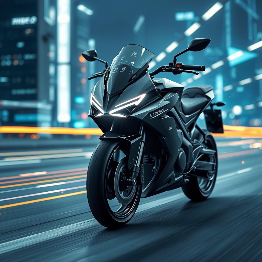 Moto elétrica moderna carregando em estação pública