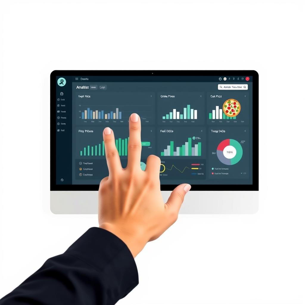 image Pessoa apresentando um dashboard com visualizações de dados variadas