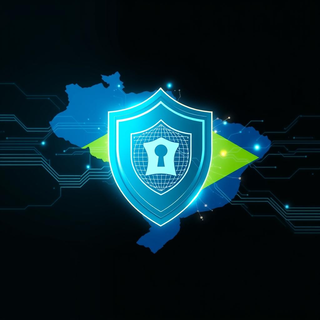 image Representação visual da interconexão digital, com dados fluindo de forma protegida dentro de uma rede.