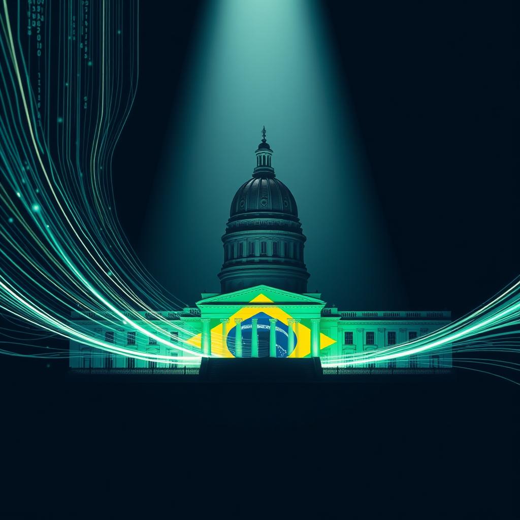 image Representação visual do impacto da LGPD na política, com ícones de dados, privacidade e urnas eleitorais