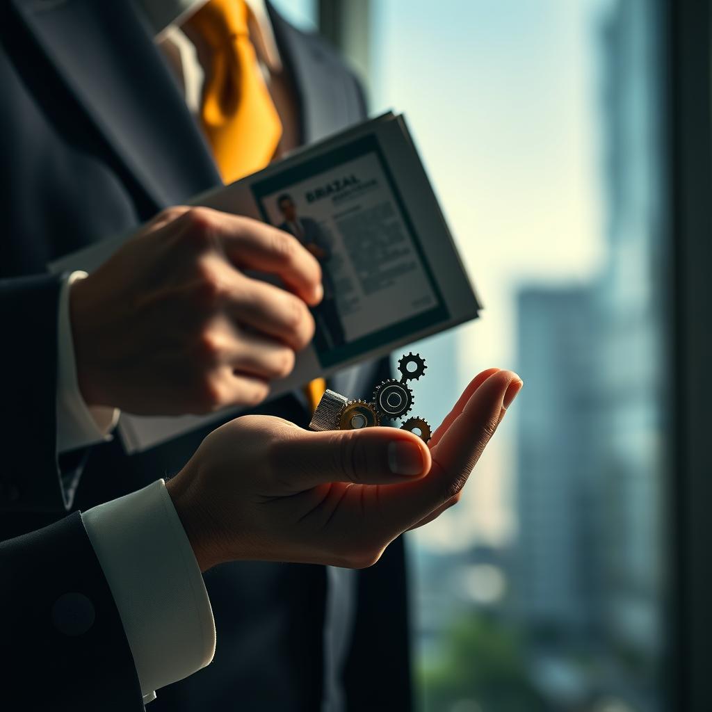 Mãos manuseando documentos e formulários, representando a burocracia para empreendedores no Brasil.