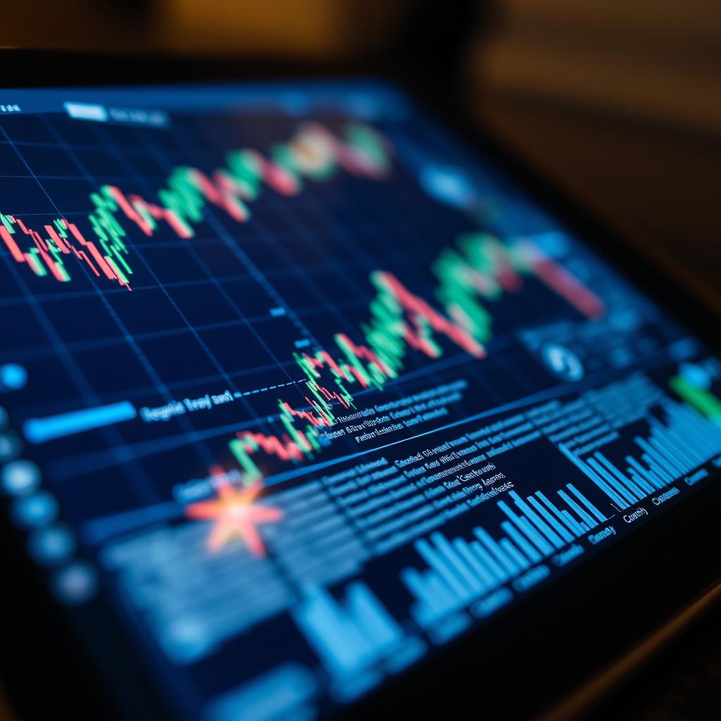 image Mãos segurando um tablet com informações financeiras e ícones de proteção e regulamentação ao redor