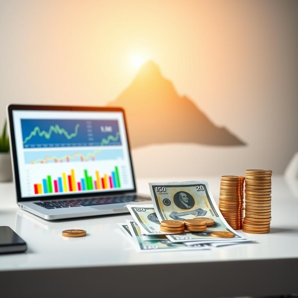 Pessoa organizando contas em uma mesa, com elementos que remetem a Roraima ao fundo.