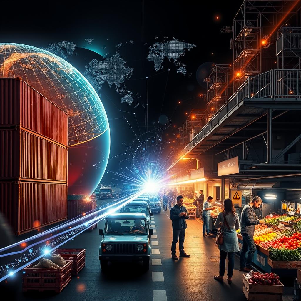 Pessoas atravessando a fronteira, com estruturas de controle ao fundo