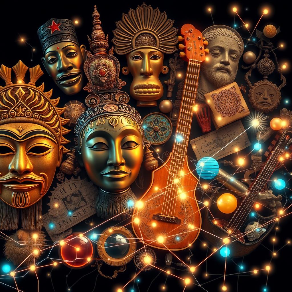 Diversas telas de dispositivos exibindo diferentes tipos de conteúdo cultural online