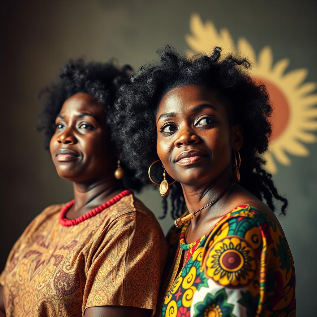 Mulher usando turbante e joias de inspiração africana