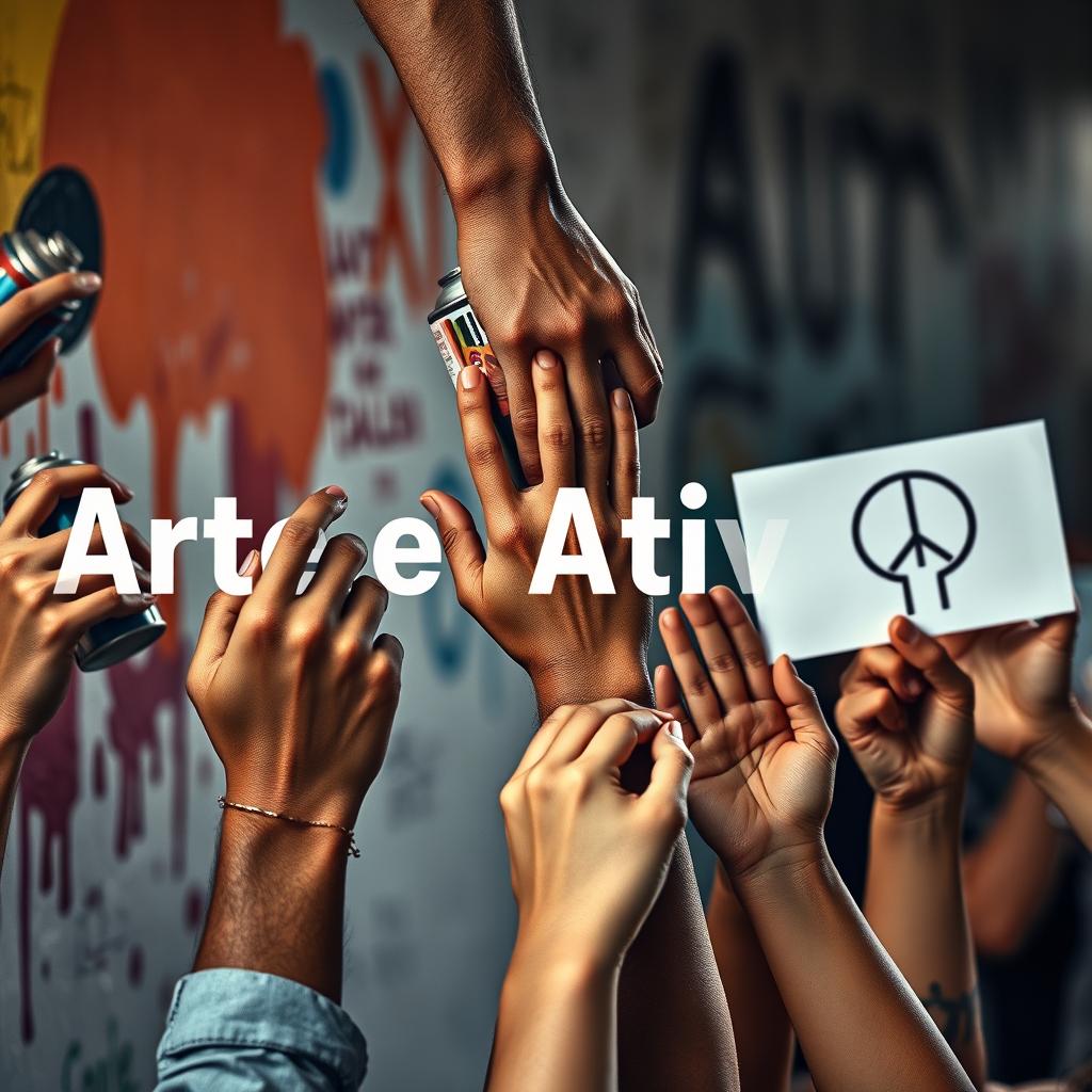 image Grupo de pessoas em uma manifestação segurando cartazes de protesto artísticos e coloridos