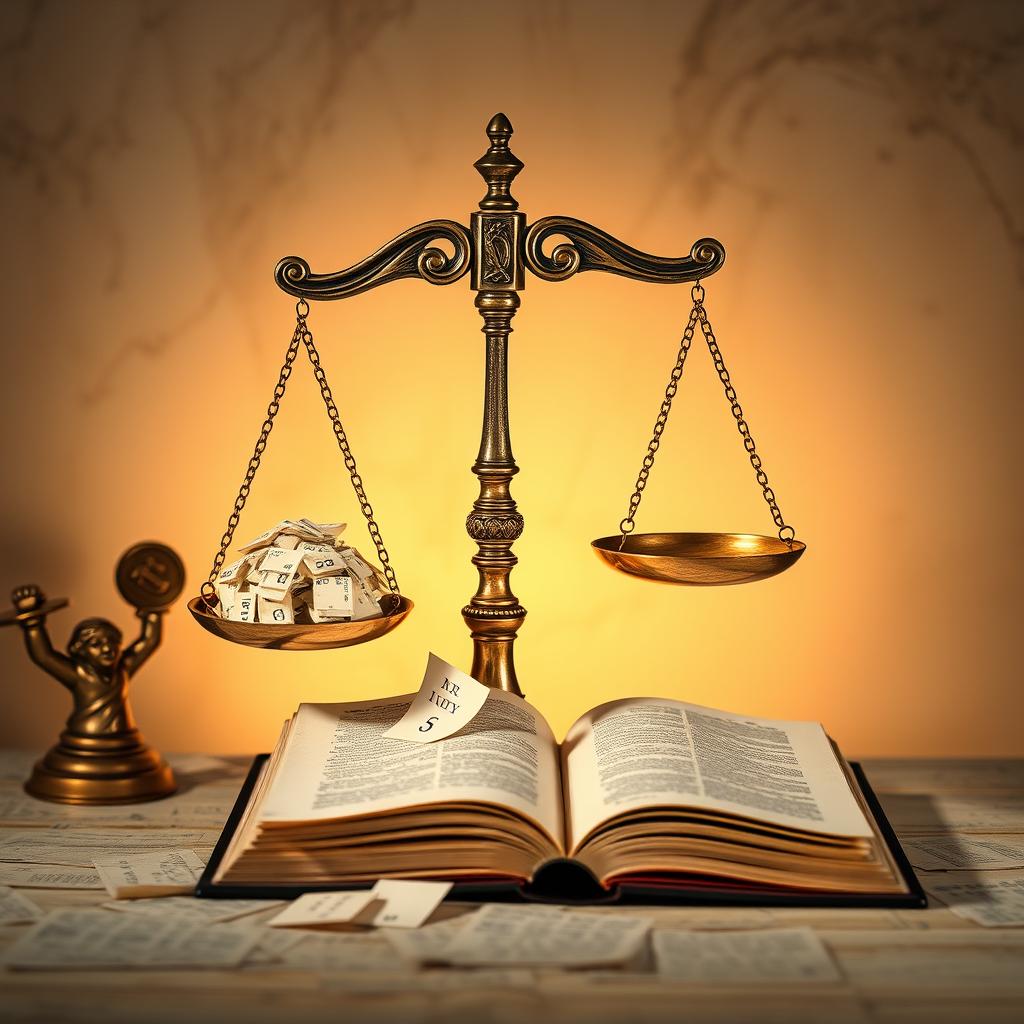 image Representação visual da legislação no combate à corrupção, mostrando artigos de lei e símbolos de justiça.