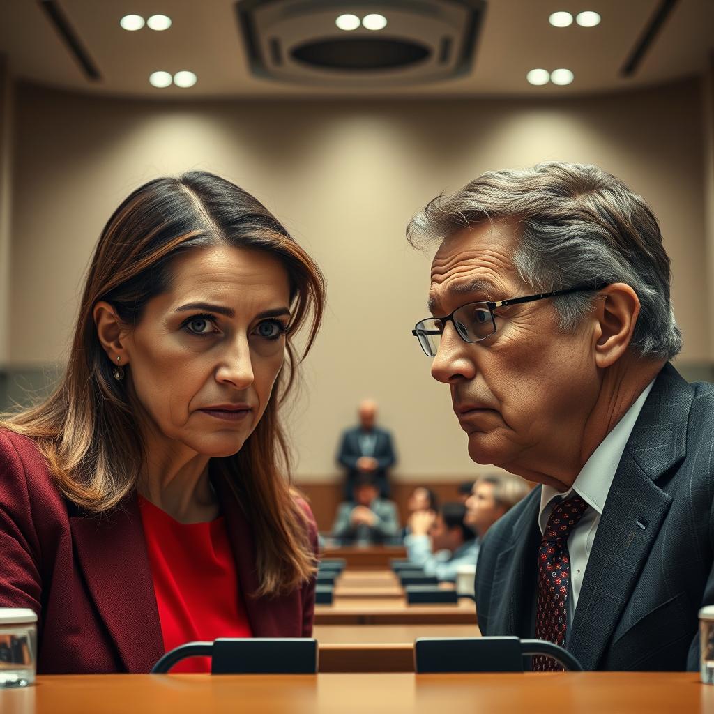 image Representação visual dos desafios da polarização na gestão pública, com setas apontando para diferentes direções e figuras em desacordo