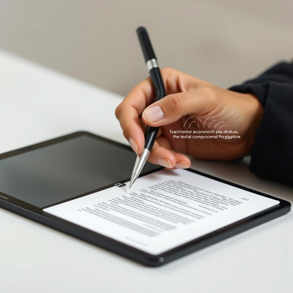 Pessoa escrevendo com cuidado, simbolizando a atenção à gramática