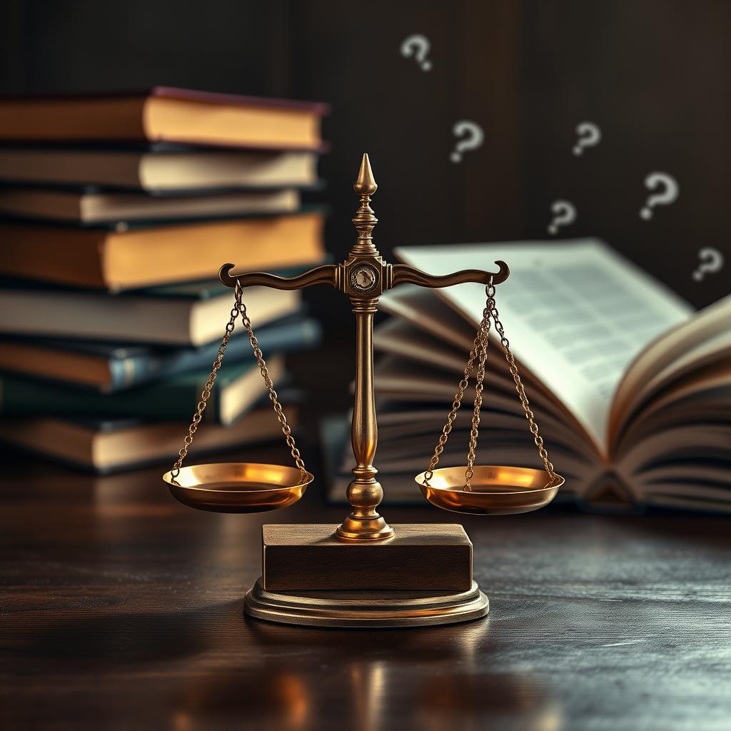 image Uma balança da justiça equilibrada, simbolizando a busca por equidade e imparcialidade em processos legais.