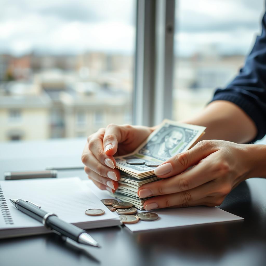 Pessoa preocupada olhando para extratos bancários, simbolizando o controle de gastos em tempos de crise