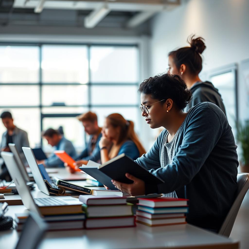 image Estudante focado em seus livros, utilizando planejamento e técnicas de estudo