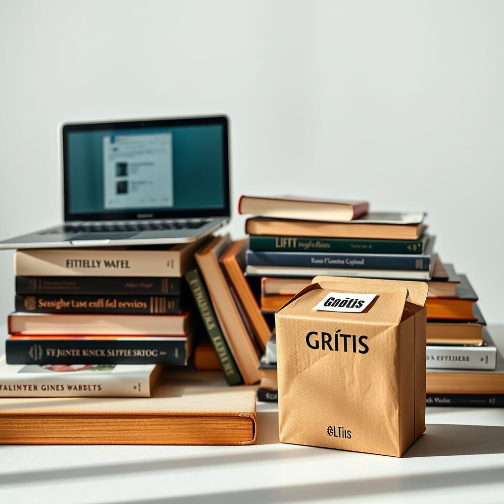 Pessoa pesquisando em um computador diversas ofertas de livros com frete grátis.