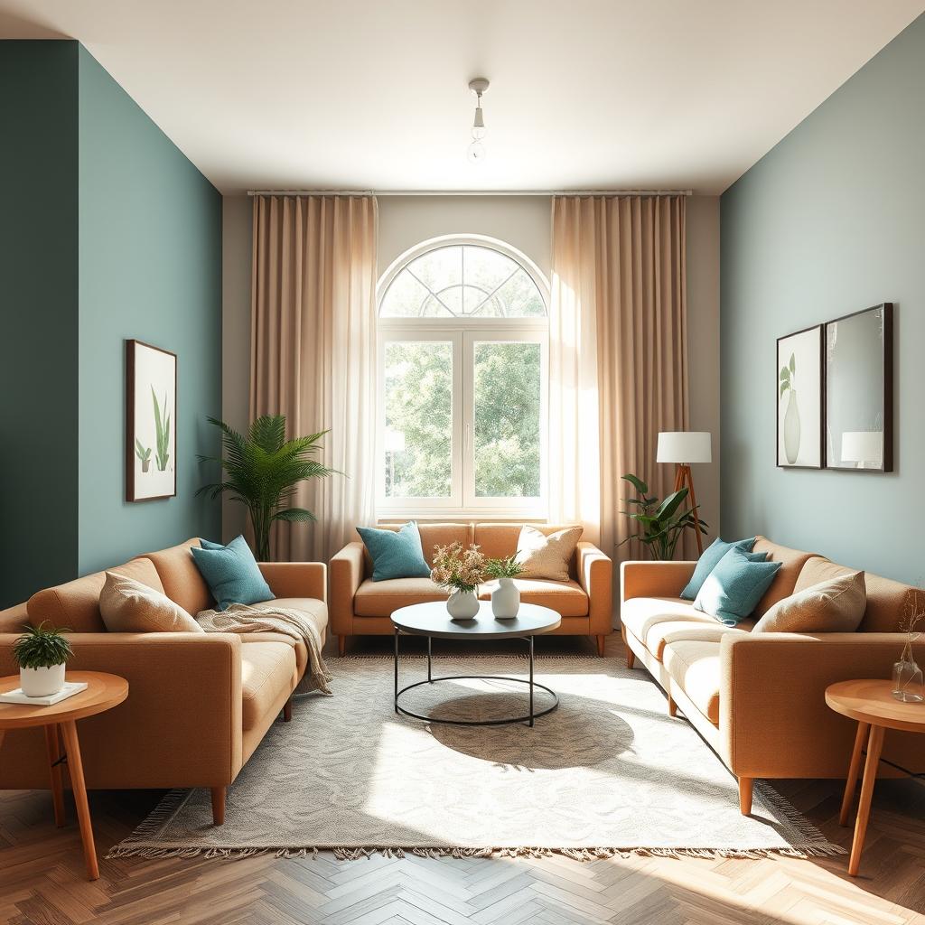 Quarto relaxante com parede em tom pastel