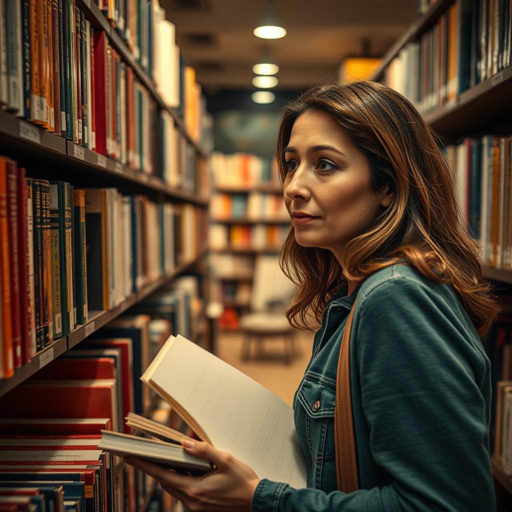 Uma pilha de livros de diversos tamanhos e cores em um ambiente iluminado